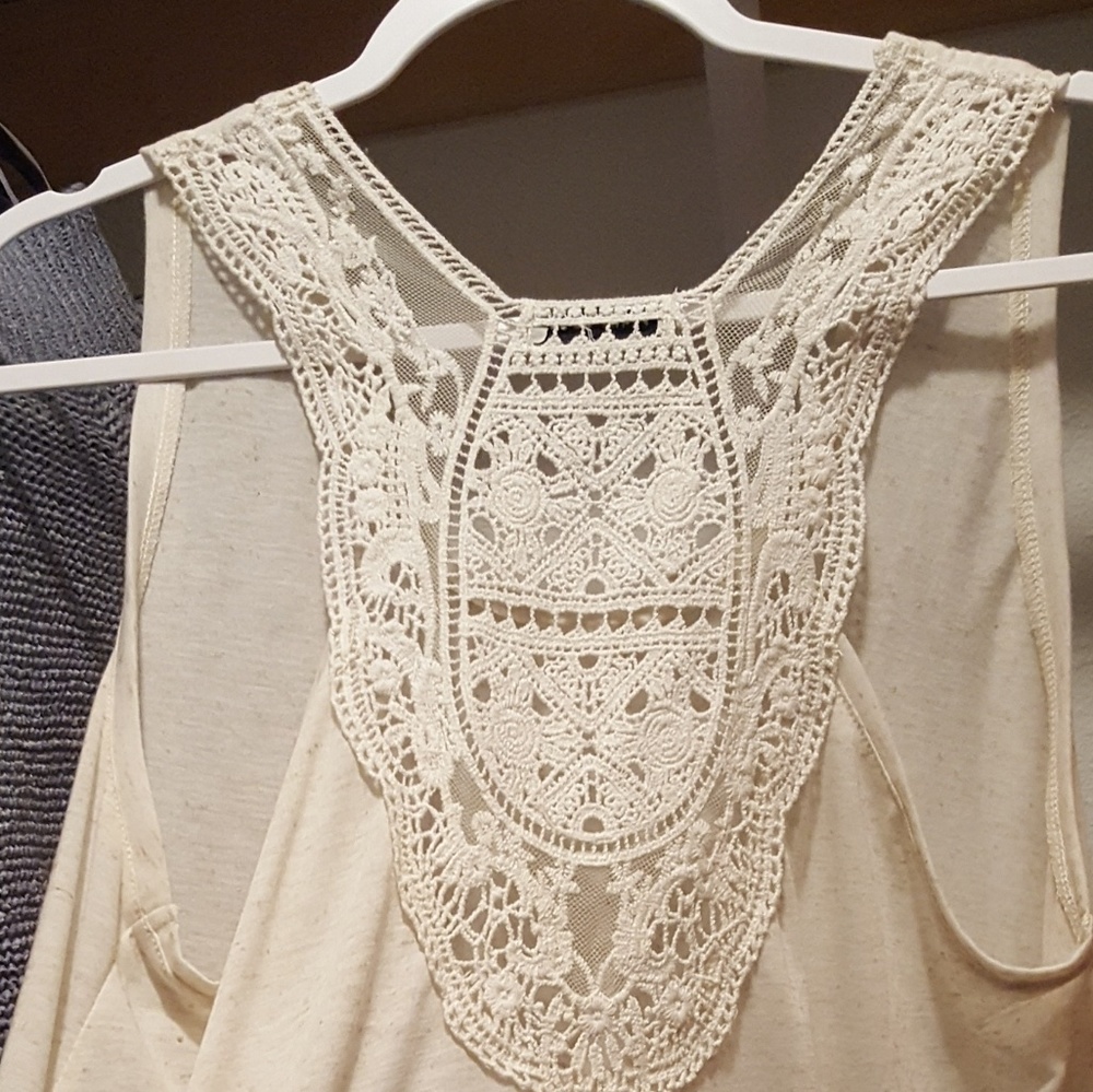 ASOS Large cream colored lace tank top